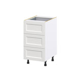 Hugo&Borg Riviera 18-in W x 34.5-in H x 24-in D Bright White 3-Drawer Base Fully Assembled Cabinet