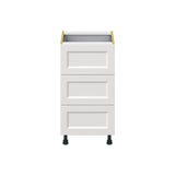 Hugo&Borg Riviera 18-in W x 34.5-in H x 24-in D Bright White 3-Drawer Base Fully Assembled Cabinet