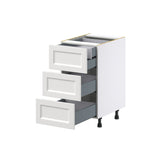 Hugo&Borg Riviera 18-in W x 34.5-in H x 24-in D Bright White 3-Drawer Base Fully Assembled Cabinet