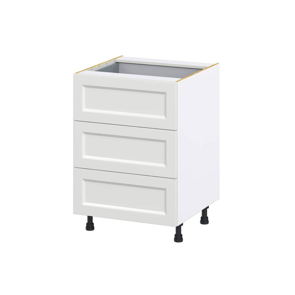 Hugo&Borg Riviera 24-in W x 34.5-in H x 24-in D Bright White 3-Drawer Base Fully Assembled Cabinet