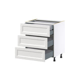 Hugo&Borg Riviera 30-in W x 34.5-in H x 24-in D Bright White 3-Drawer Base Fully Assembled Cabinet