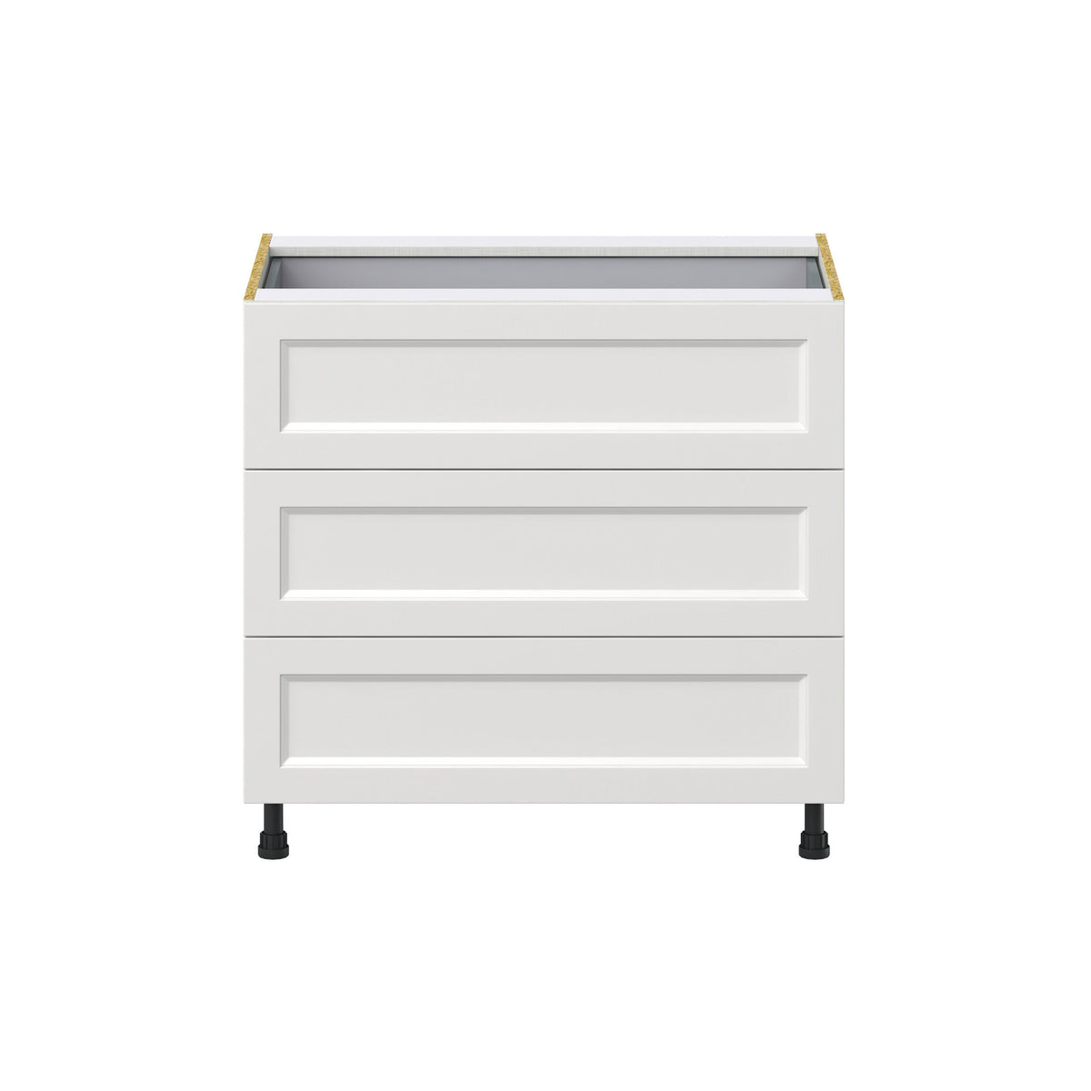 Hugo&Borg Riviera 36-in W x 34.5-in H x 24-in D Bright White 3-Drawer Base Fully Assembled Cabinet