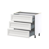 Hugo&Borg Riviera 36-in W x 34.5-in H x 24-in D Bright White 3-Drawer Base Fully Assembled Cabinet