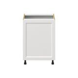 Hugo&Borg Riviera 24-in W x 34.5-in H x 24-in D Bright White Sink Base Fully Assembled Cabinet (Recessed Panel Shaker Style)