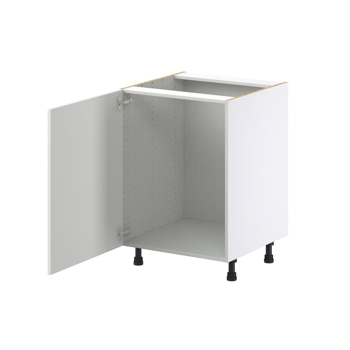 Hugo&Borg Riviera 24-in W x 34.5-in H x 24-in D Bright White Sink Base Fully Assembled Cabinet (Recessed Panel Shaker Style)