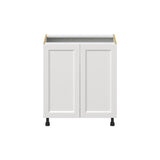 Hugo&Borg Riviera 30-in W x 34.5-in H x 24-in D Bright White Sink Base Fully Assembled Cabinet (Recessed Panel Shaker Style)