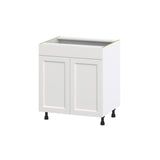 Hugo&Borg Riviera 30-in W x 34.5-in H x 24-in D Bright White Sink Base Fully Assembled Cabinet (Recessed Panel Shaker Style)