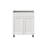 Hugo&Borg Riviera 30-in W x 34.5-in H x 24-in D Bright White Sink Base Fully Assembled Cabinet (Recessed Panel Shaker Style)