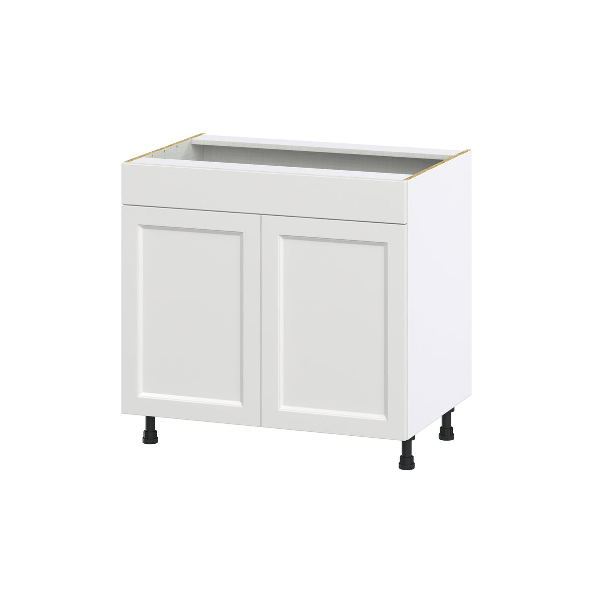 Hugo&Borg Riviera 36-in W x 34.5-in H x 24-in D Bright White Sink Base Fully Assembled Cabinet (Recessed Panel Shaker Style)