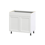 Hugo&Borg Riviera 36-in W x 34.5-in H x 24-in D Bright White Sink Base Fully Assembled Cabinet (Recessed Panel Shaker Style)