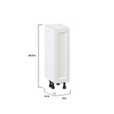 Hugo&Borg Riviera 9-in W x 34.5-in H x 14-in D Bright White Base Fully Assembled Cabinet (Recessed Panel Shaker Door Style)