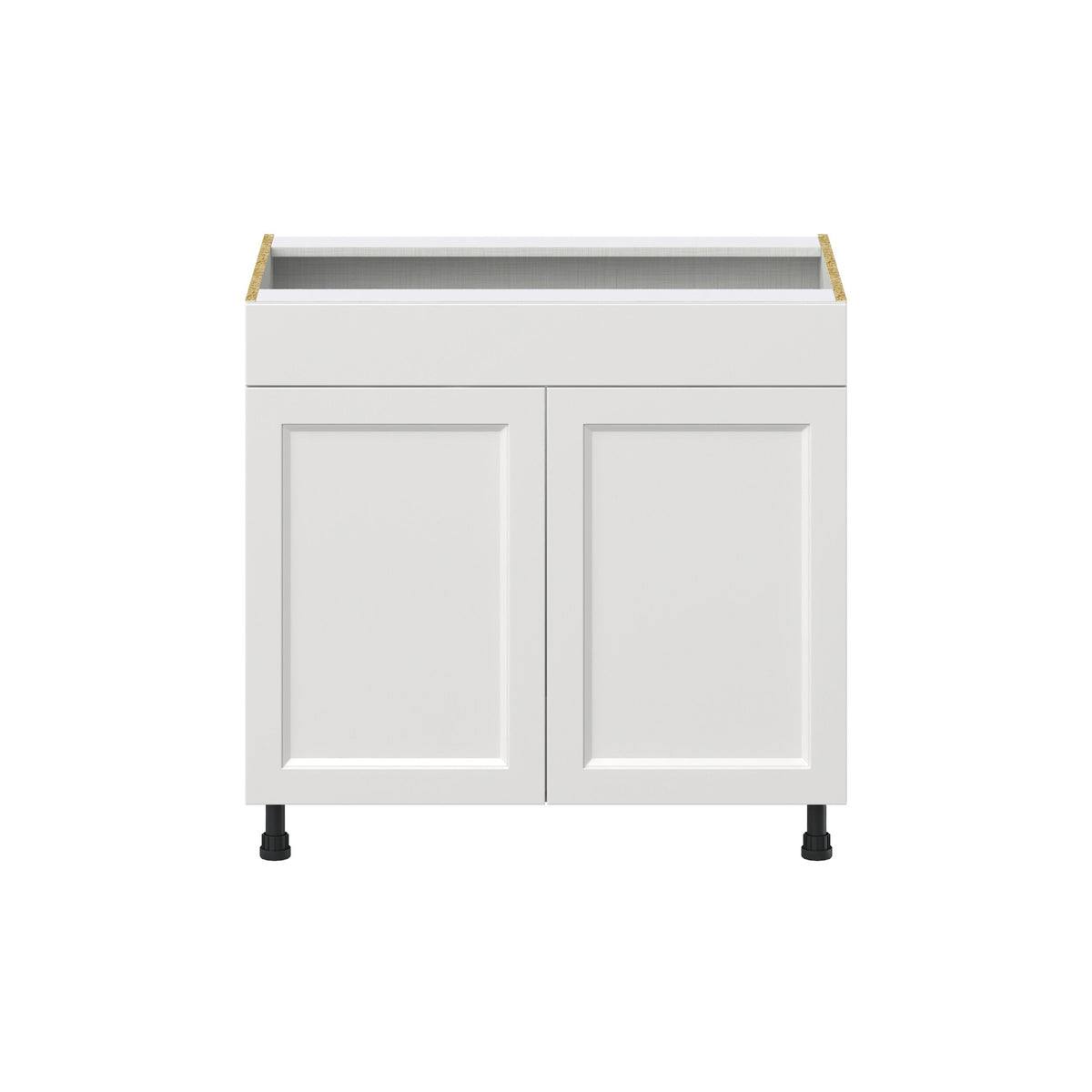 Hugo&Borg Riviera 36-in W x 34.5-in H x 24-in D Bright White Sink Base Fully Assembled Cabinet (Recessed Panel Shaker Style)