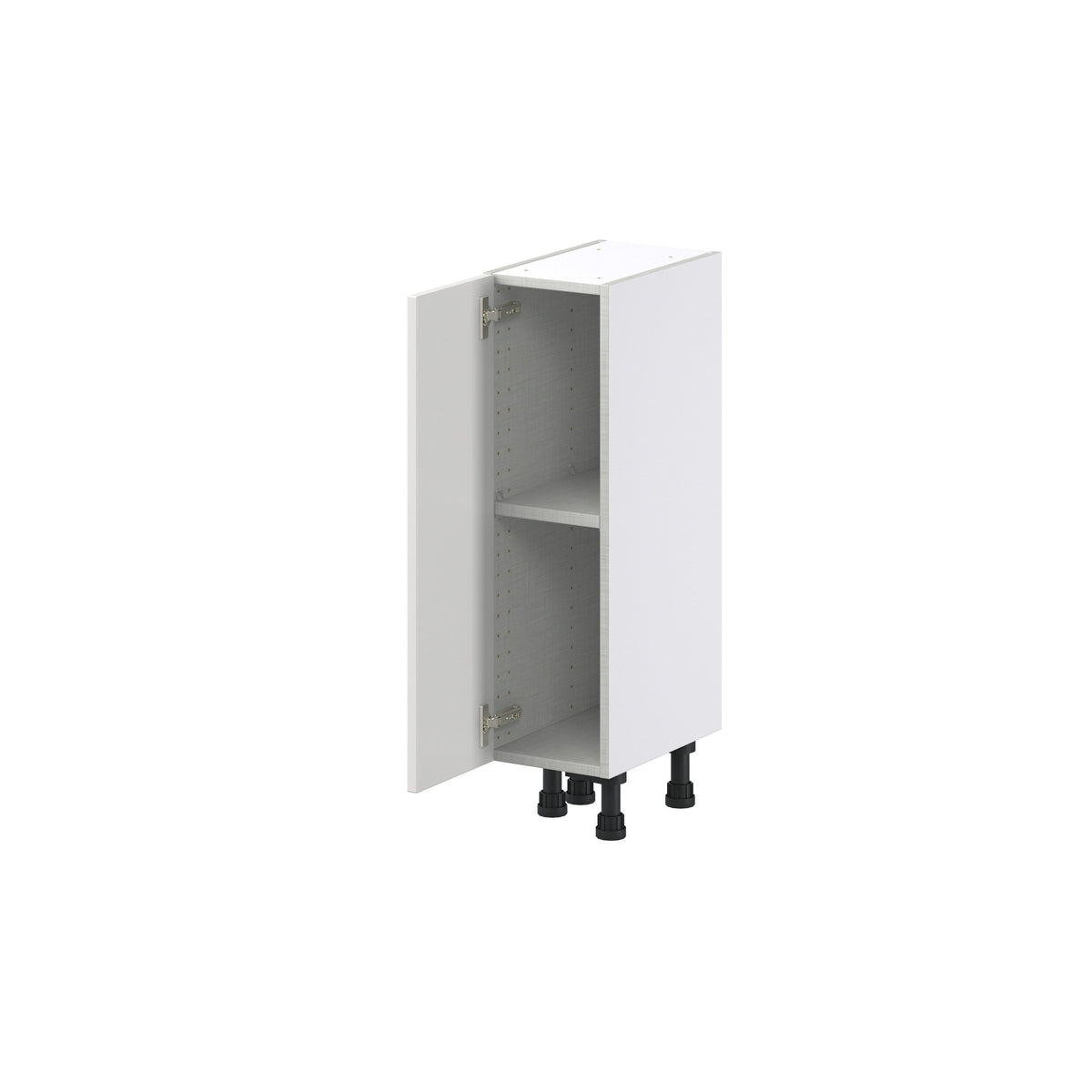 Hugo&Borg Riviera 9-in W x 34.5-in H x 14-in D Bright White Base Fully Assembled Cabinet (Recessed Panel Shaker Door Style)