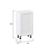 Hugo&Borg Riviera 18-in W x 34.5-in H x 14-in D Bright White Base Fully Assembled Cabinet (Recessed Panel Shaker Door Style)