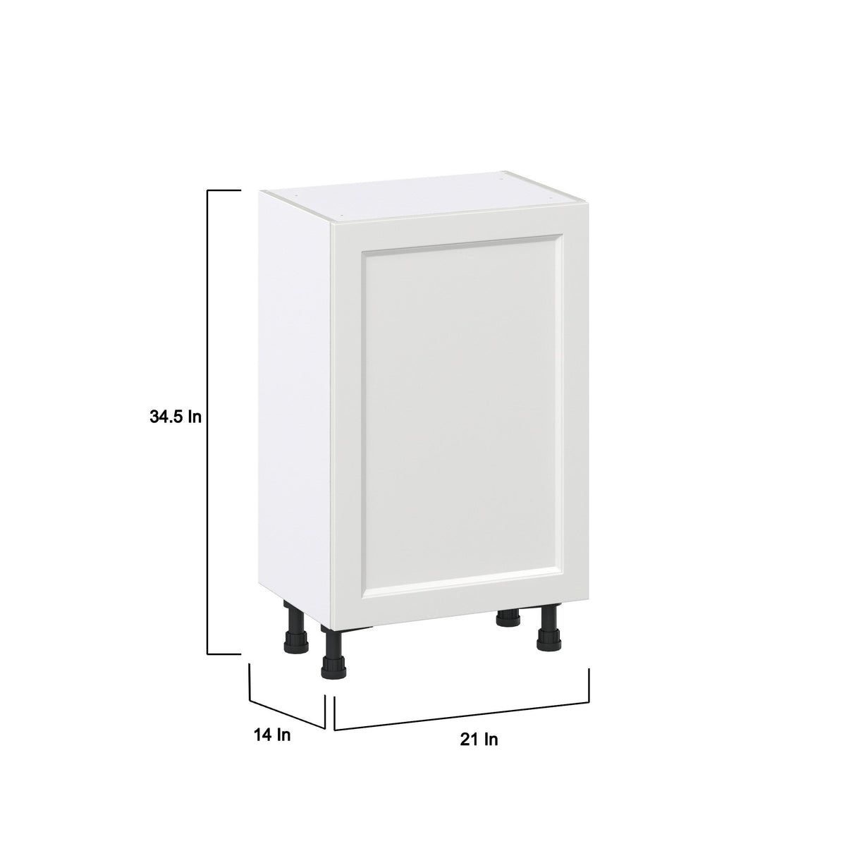 Hugo&Borg Riviera 21-in W x 34.5-in H x 14-in D Bright White Base Fully Assembled Cabinet (Recessed Panel Shaker Door Style)