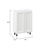 Hugo&Borg Riviera 24-in W x 34.5-in H x 14-in D Bright White Base Fully Assembled Cabinet (Recessed Panel Shaker Door Style)