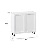 Hugo&Borg Riviera 36-in W x 34.5-in H x 14-in D Bright White Base Fully Assembled Cabinet (Recessed Panel Shaker Door Style)