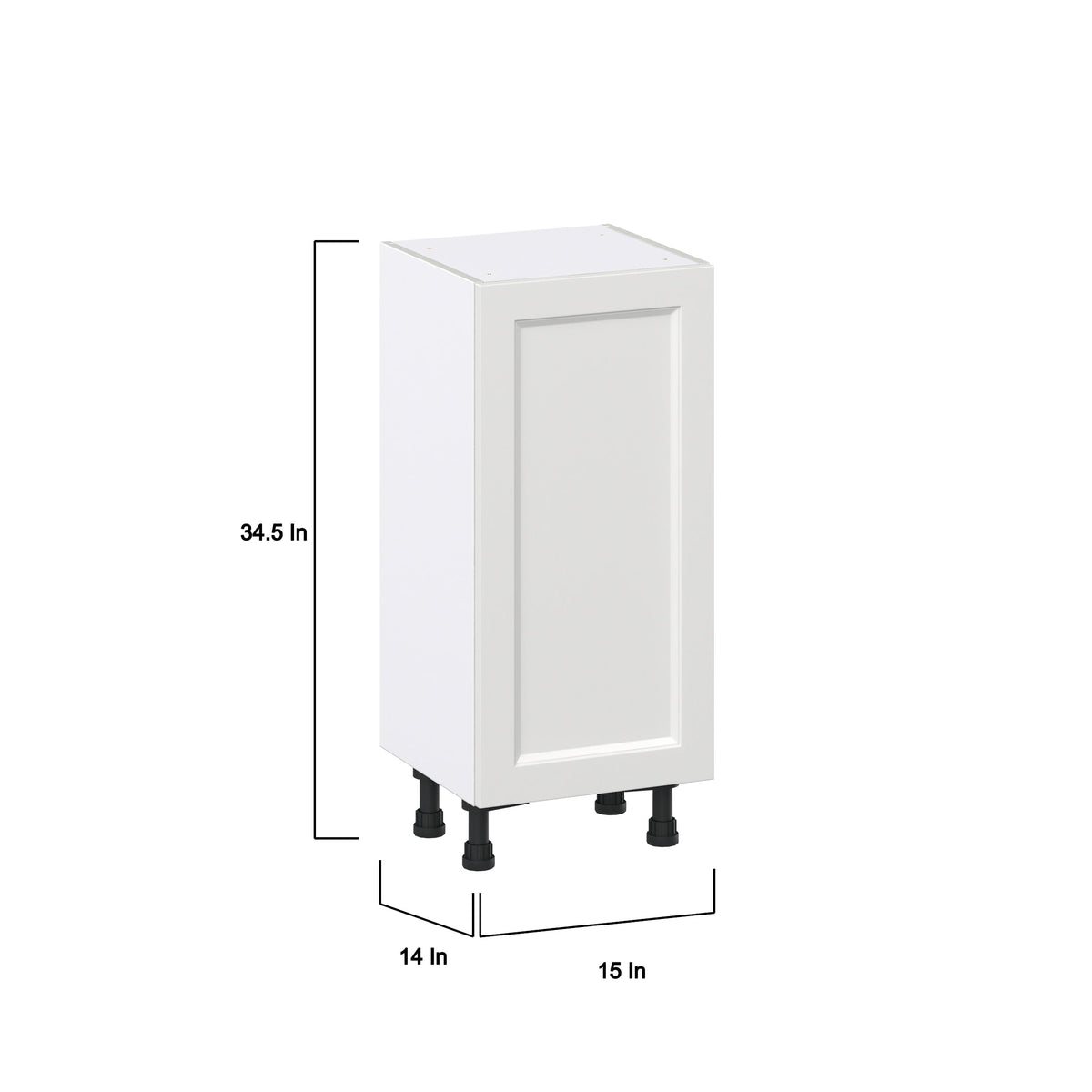 Hugo&Borg Riviera 15-in W x 34.5-in H x 14-in D Bright White 3-Drawers Base Fully Assembled Cabinet (Recessed Panel Shaker Style)