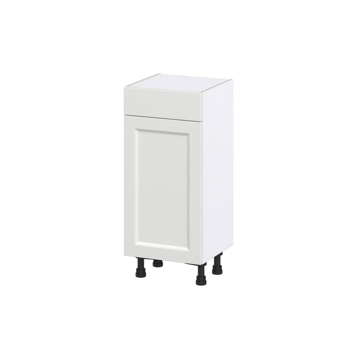 Hugo&Borg Riviera 15-in W x 34.5-in H x 14-in D Bright White 1-Drawer Base Fully Assembled Cabinet (Recessed Panel Shaker Style)