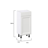 Hugo&Borg Riviera 15-in W x 34.5-in H x 14-in D Bright White 1-Drawer Base Fully Assembled Cabinet (Recessed Panel Shaker Style)
