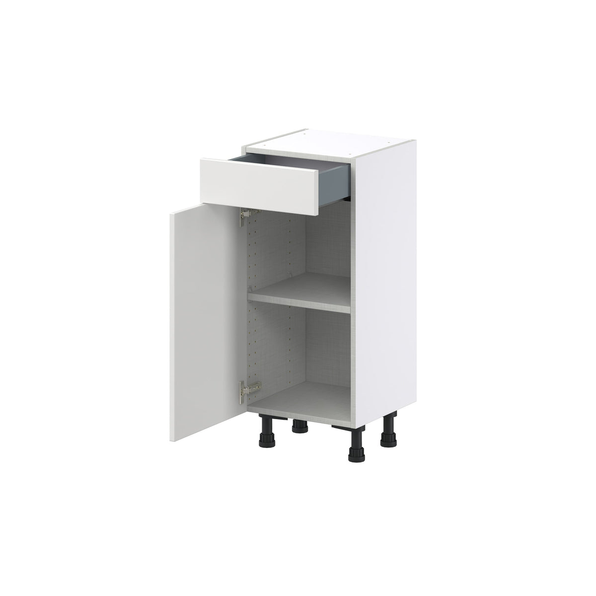 Hugo&Borg Riviera 15-in W x 34.5-in H x 14-in D Bright White 1-Drawer Base Fully Assembled Cabinet (Recessed Panel Shaker Style)