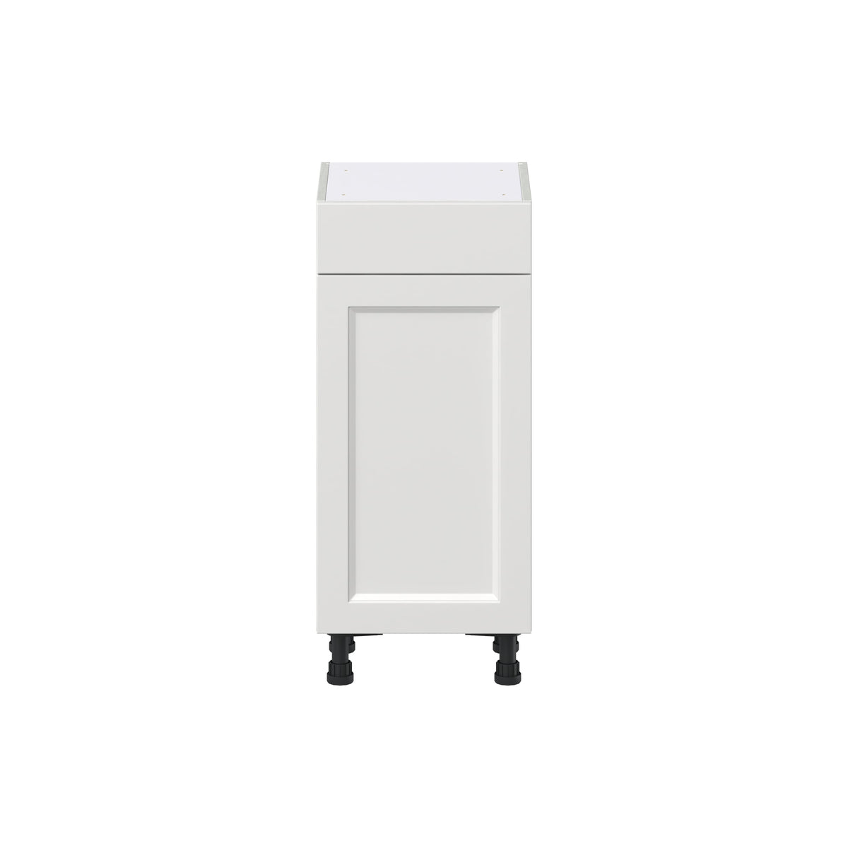 Hugo&Borg Riviera 15-in W x 34.5-in H x 14-in D Bright White 1-Drawer Base Fully Assembled Cabinet (Recessed Panel Shaker Style)
