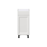 Hugo&Borg Riviera 15-in W x 34.5-in H x 14-in D Bright White 1-Drawer Base Fully Assembled Cabinet (Recessed Panel Shaker Style)