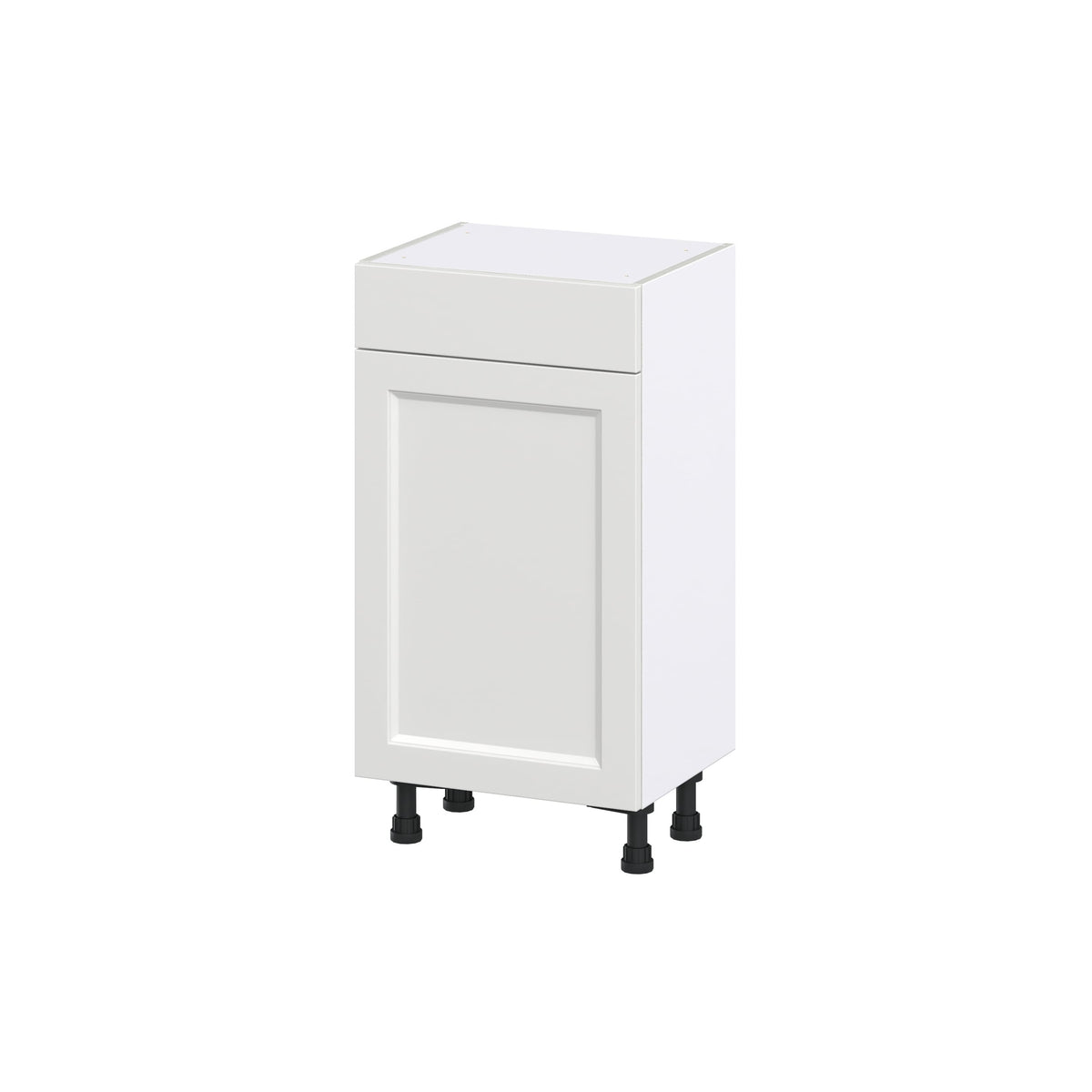 Hugo&Borg Riviera 18-in W x 34.5-in H x 14-in D Bright White 1-Drawer Base Fully Assembled Cabinet (Recessed Panel Shaker Style)