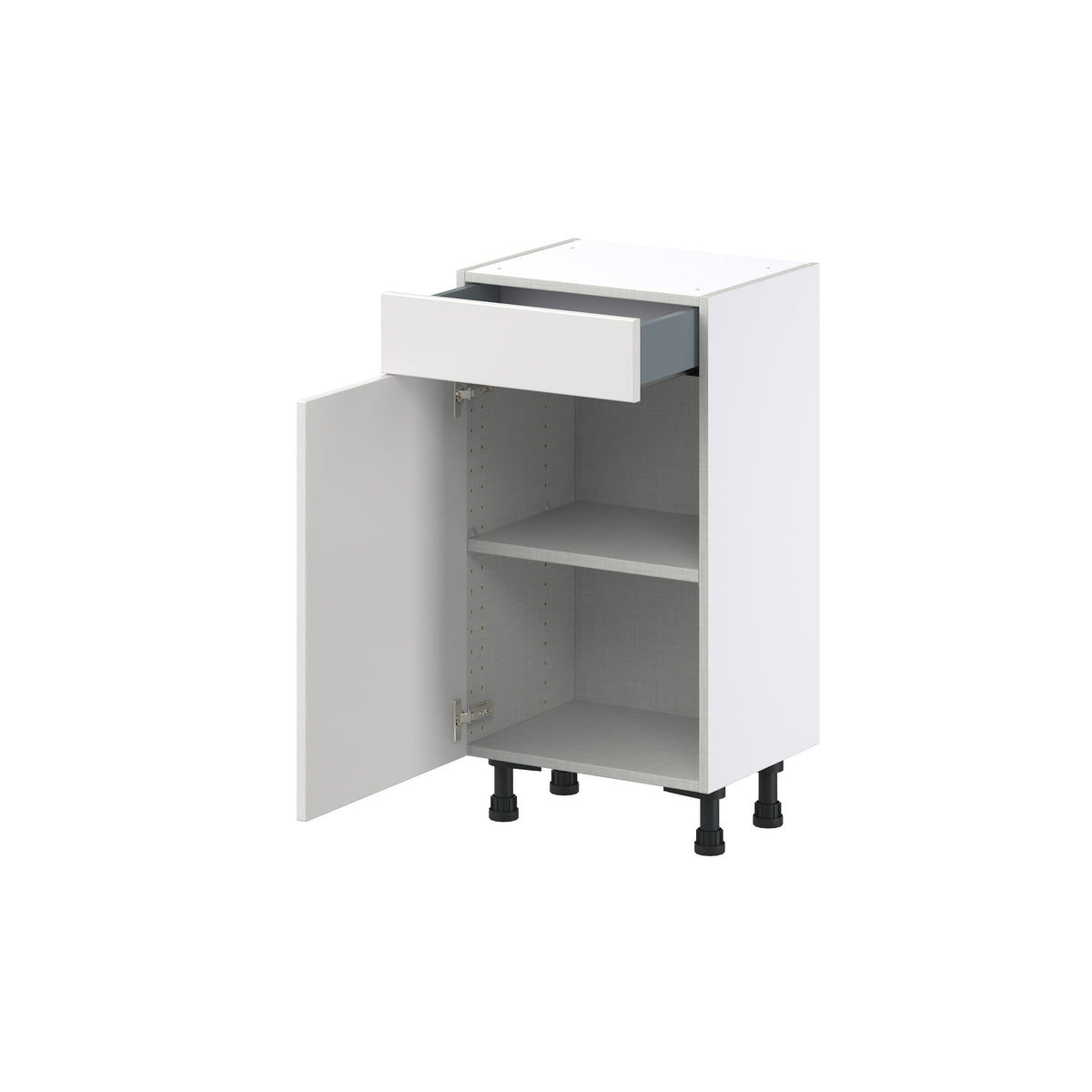 Hugo&Borg Riviera 18-in W x 34.5-in H x 14-in D Bright White 1-Drawer Base Fully Assembled Cabinet (Recessed Panel Shaker Style)