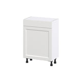 Hugo&Borg Riviera 24-in W x 34.5-in H x 14-in D Bright White 1-Drawer Base Fully Assembled Cabinet (Recessed Panel Shaker Style)