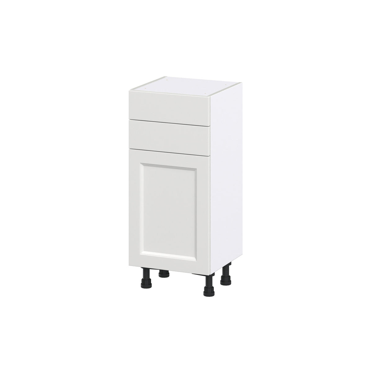 Hugo&Borg Riviera 15-in W x 34.5-in H x 14-in D Bright White 2-Drawers Base Fully Assembled Cabinet (Recessed Panel Shaker Style)