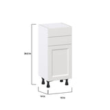 Hugo&Borg Riviera 15-in W x 34.5-in H x 14-in D Bright White 2-Drawers Base Fully Assembled Cabinet (Recessed Panel Shaker Style)