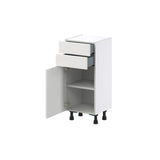 Hugo&Borg Riviera 15-in W x 34.5-in H x 14-in D Bright White 2-Drawers Base Fully Assembled Cabinet (Recessed Panel Shaker Style)