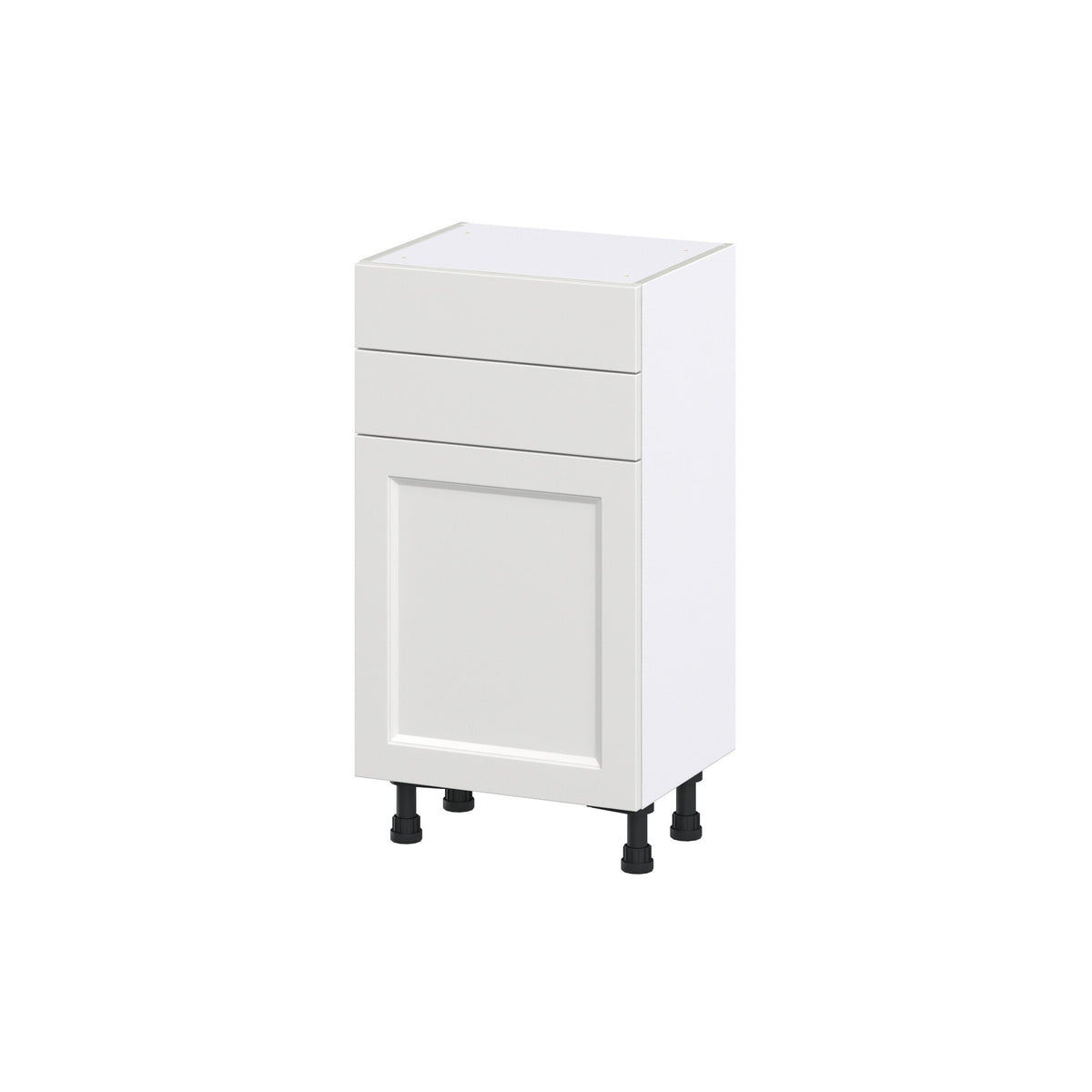 Hugo&Borg Riviera 18-in W x 34.5-in H x 14-in D Bright White 2-Drawers Base Fully Assembled Cabinet (Recessed Panel Shaker Style)
