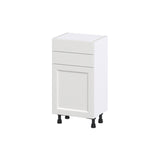 Hugo&Borg Riviera 18-in W x 34.5-in H x 14-in D Bright White 2-Drawers Base Fully Assembled Cabinet (Recessed Panel Shaker Style)