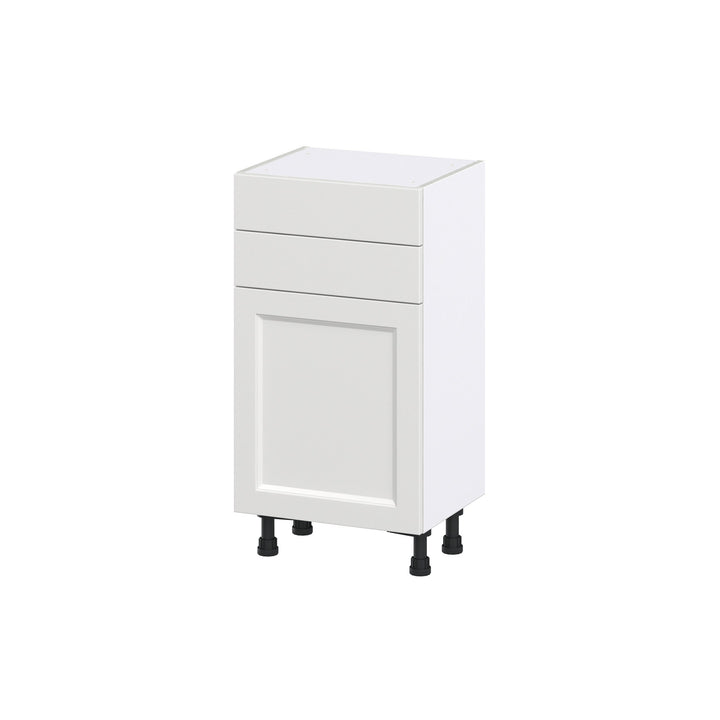 Hugo&Borg Riviera 18-in W x 34.5-in H x 14-in D Bright White 2-Drawers Base Fully Assembled Cabinet (Recessed Panel Shaker Style)