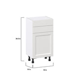 Hugo&Borg Riviera 18-in W x 34.5-in H x 14-in D Bright White 2-Drawers Base Fully Assembled Cabinet (Recessed Panel Shaker Style)