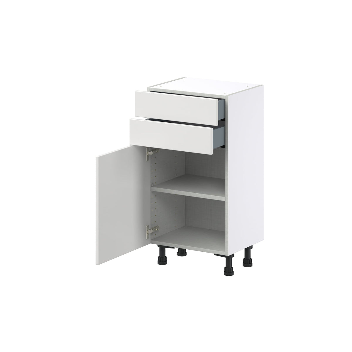 Hugo&Borg Riviera 18-in W x 34.5-in H x 14-in D Bright White 2-Drawers Base Fully Assembled Cabinet (Recessed Panel Shaker Style)