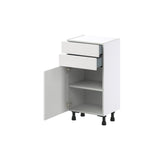 Hugo&Borg Riviera 18-in W x 34.5-in H x 14-in D Bright White 2-Drawers Base Fully Assembled Cabinet (Recessed Panel Shaker Style)
