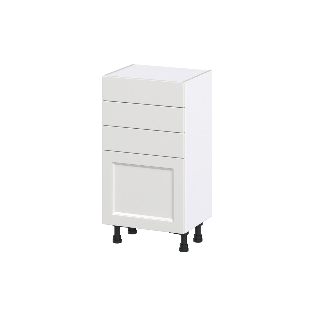 Hugo&Borg Riviera 18-in W x 34.5-in H x 14-in D Bright White 3-Drawers Base Fully Assembled Cabinet (Recessed Panel Shaker Style)