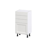 Hugo&Borg Riviera 18-in W x 34.5-in H x 14-in D Bright White 3-Drawers Base Fully Assembled Cabinet (Recessed Panel Shaker Style)
