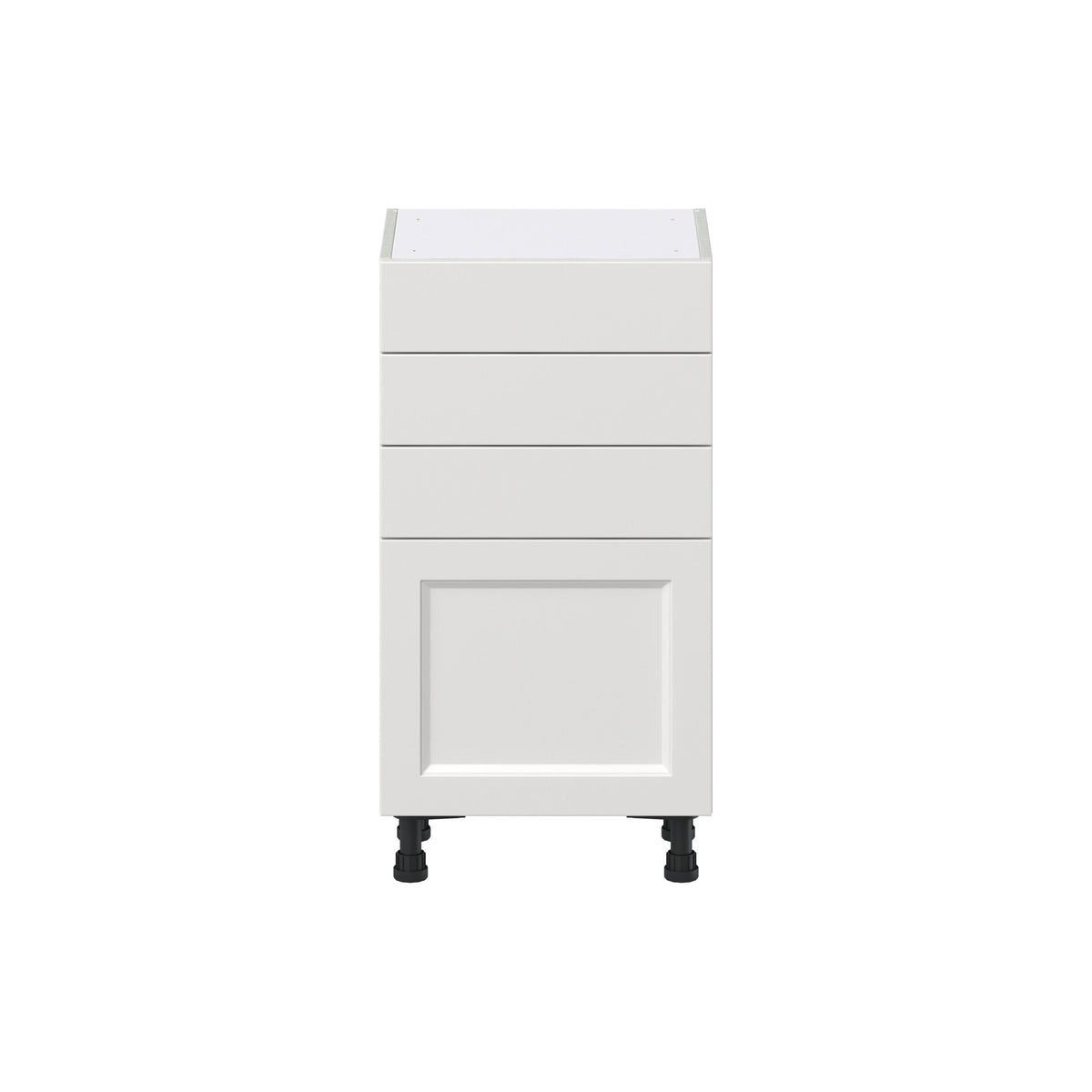 Hugo&Borg Riviera 18-in W x 34.5-in H x 14-in D Bright White 3-Drawers Base Fully Assembled Cabinet (Recessed Panel Shaker Style)