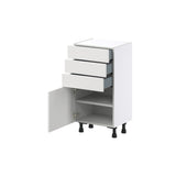 Hugo&Borg Riviera 18-in W x 34.5-in H x 14-in D Bright White 3-Drawers Base Fully Assembled Cabinet (Recessed Panel Shaker Style)