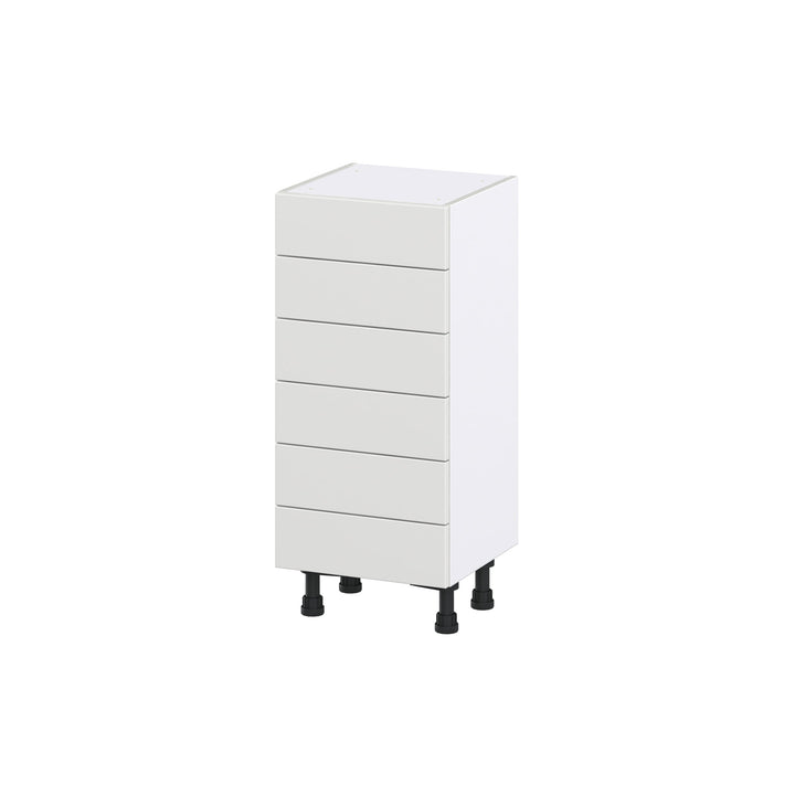 Hugo&Borg Riviera 15-in W x 34.5-in H x 14-in D Bright White 6-Drawer Base Fully Assembled Cabinet