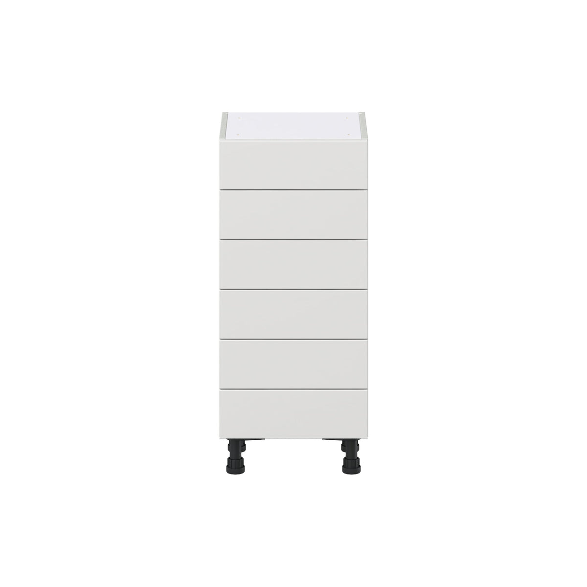 Hugo&Borg Riviera 15-in W x 34.5-in H x 14-in D Bright White 6-Drawer Base Fully Assembled Cabinet