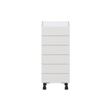 Hugo&Borg Riviera 15-in W x 34.5-in H x 14-in D Bright White 6-Drawer Base Fully Assembled Cabinet