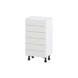 Hugo&Borg Riviera 18-in W x 34.5-in H x 14-in D Bright White 6-Drawer Base Fully Assembled Cabinet