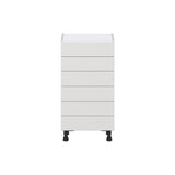Hugo&Borg Riviera 18-in W x 34.5-in H x 14-in D Bright White 6-Drawer Base Fully Assembled Cabinet