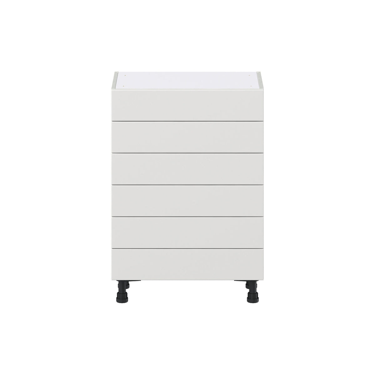 Hugo&Borg Riviera 24-in W x 34.5-in H x 14-in D Bright White 6-Drawer Base Fully Assembled Cabinet