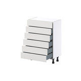 Hugo&Borg Riviera 24-in W x 34.5-in H x 14-in D Bright White 6-Drawer Base Fully Assembled Cabinet